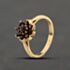 Pre-Owned 9ct Yellow Gold Garnet Flower Cluster Ring 41104351