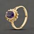 Pre-Owned 9ct Yellow Gold Amethyst Oval Rope Edged Dress Ring 41104352