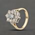 Pre-Owned 9ct Yellow Gold Blue Topaz & Cubic Zirconia Cluster Ring 41104357