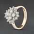 Pre-Owned 9ct Two Colour Gold Cubic Zirconia Three Tier Cluster Ring 41104387