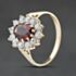 Pre-Owned 9ct Yellow Gold Garnet & Cubic Zirconia Oval Cluster Ring 41104491