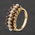 Pre-Owned 9ct Yellow Gold Cultured Pearl Three Row Dress Ring 41104502