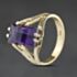 Pre-Owned Vintage Yellow Gold Amethyst Oblong Dress Ring 41104508