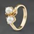 Pre-Owned Vintage Yellow Gold Cultured Pearl Twist Two Stone Ring 41104521