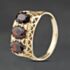 Pre-Owned Vintage 9ct Yellow Gold Garnet Three Stone Ring 41104522