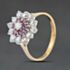 Pre-Owned 9ct Yellow Gold Ruby & Cubic Zirconia Round Cluster Ring 41104523