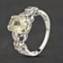 Pre-Owned 9ct White Gold Lemon Citrine & White Topaz Oval Dress Ring 41104564