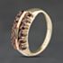Pre-Owned 9ct Yellow Gold Garnet Two Row Dress Ring 41104569