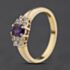Pre-Owned 9ct Yellow Gold Amethyst & Cubic Zirconia Set Shoulders Oval Dress Ring 41104586