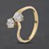 Pre-Owned 9ct Yellow Gold Cubic Zirconia Crossover Two Stone Ring 41104604