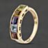 Pre-Owned 9ct Yellow Gold Multi Gemstone Square Cut Dress Ring 41104637