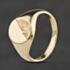 Pre-Owned 9ct Yellow Gold Oval Diamond Cut Half Patterned Signet Ring 41104642