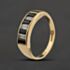 Pre-Owned 9ct Yellow Gold Sapphire & Cubic Zirconia Baguette Half Eternity Ring 41104663