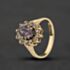Pre-Owned 9ct Yellow Gold Amethyst & Cubic Zirconia Oval Cluster Ring 41104674