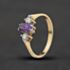 Pre-Owned 9ct Yellow Gold Amethyst & Cubic Zirconia Three Stone Ring 41104677