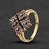 Pre-Owned 9ct Yellow Gold Amethyst Grid Dress Ring 41104685