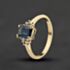 Pre-Owned 9ct Yellow Gold Blue Topaz & Cubic Zirconia Dress Ring 41104686