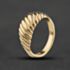 Pre-Owned 9ct Yellow Gold Graduated Striped Dress Ring 41104691