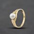 Pre-Owned 9ct Yellow Gold Cultured Pearl Swirl Shoulders Dress Ring 41104701