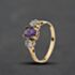 Pre-Owned 9ct Yellow Gold Amethyst & Blue Topaz Three Stone Ring 41104705