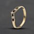 Pre-Owned 9ct Yellow Gold Sapphire & Cubic Zirconia Half Wishbone Ring 41104710