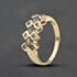 Pre-Owned 9ct Yellow Gold Green And Blue Sapphires Fancy Dress Ring 41104711