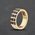 Pre-Owned 9ct Yellow Gold Tourmaline & Iolite Two Row Band Ring 41104725