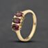 Pre-Owned 9ct Yellow Gold Rhodolite Oval Three Stone Ring 41104730