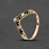Pre-Owned 9ct Yellow Gold Sapphire & Cubic Zirconia Half Wishbone Ring 41104765