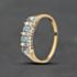 Pre-Owned 9ct Yellow Gold Blue Topaz & Cubic Zirconia Half Eternity Ring 41104766