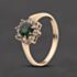 Pre-Owned 9ct Yellow Gold Green And White Synthetic Spinel Flower Cluster Ring 41104809