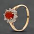 Pre-Owned 9ct Yellow Gold Fire Opal & Cubic Zirconia Flower Cluster Ring 41104813