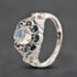 Pre-Owned 9ct White Gold Sapphire & Moonstone Cluster Ring 41104817