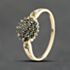 Pre-Owned 9ct Yellow Gold Blue Heat Treated Diamond Round Cluster Ring 41104824
