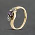 Pre-Owned 9ct Yellow Gold Blue Topaz & Amethyst Three Stone Ring 41104825