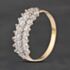 Pre-Owned Vintage 9ct Yellow Gold Cubic Zirconia Three Row Ring 41104898