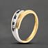 Pre-Owned 18ct Two Colour Gold Sapphire & Brilliant Cut Diamond Crossover Ring 41121022