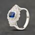 Pre-Owned 18ct White Gold 1.11ct Sapphire & 0.61ct Brilliant Cut Diamond Cluster Ring 41121026