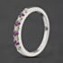 Pre-Owned 9ct White Gold Ruby & 0.15ct Brilliant Cut Diamond Half Eternity Ring 41121033