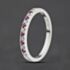 Pre-Owned 9ct White Gold Ruby & 0.15ct Brilliant Cut Diamond Half Eternity Ring 41121034