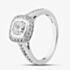 Pre-Owned Platinum Certificated 1.01ct Brilliant Cut Square Modified Diamond Halo Cluster Ring 4112599