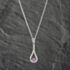 Pre-Owned 9ct White Gold Pink Cubic Zirconia Set Earrings & 18 Inch Foxtail Jewellery Set 41142292