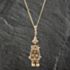 Pre-Owned 9ct Yellow Gold Multi Stone Clown Pendant & 18 Inch Curb Chain 41142296