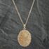 Pre-Owned 9ct Yellow Gold Large Scollop Edge Hand Engraved Locket Pendant & 16 Inch Curb Chain 41142348