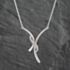 Pre-Owned 9ct White Gold Diamond Crossover Pendant & 16 Inch Herringbone Chain 41142420