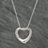 Pre-Owned 9ct White Gold Open Heart Pendant & 18 Inch Curb Chain 41142504