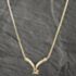 Pre-Owned 9ct Yellow Gold Brilliant Cut Diamond V Shaped Pendant & 17 Inch Curb Chain 41142549