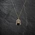 Pre-Owned 9ct Two Colour Gold Clogau Onyx And Dragon Marked Swivel Fob Pendant & 18 Inch Curb Chain 41142798