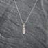 Pre-Owned 18ct Two Colour Gold 0.10ct Brilliant Cut Diamond Three Stone Gemstone Pendant & 18 Inch Curb Chain 41142821