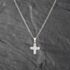 Pre-Owned 18ct White Gold Brilliant Cut Diamond Chunky Cross Pendant & 18 Inch Curb Chain 41142861
